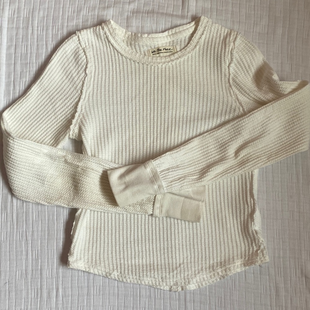 WE THE FREE Ivory Textured Long Sleeve Top - Picture 5 of 9